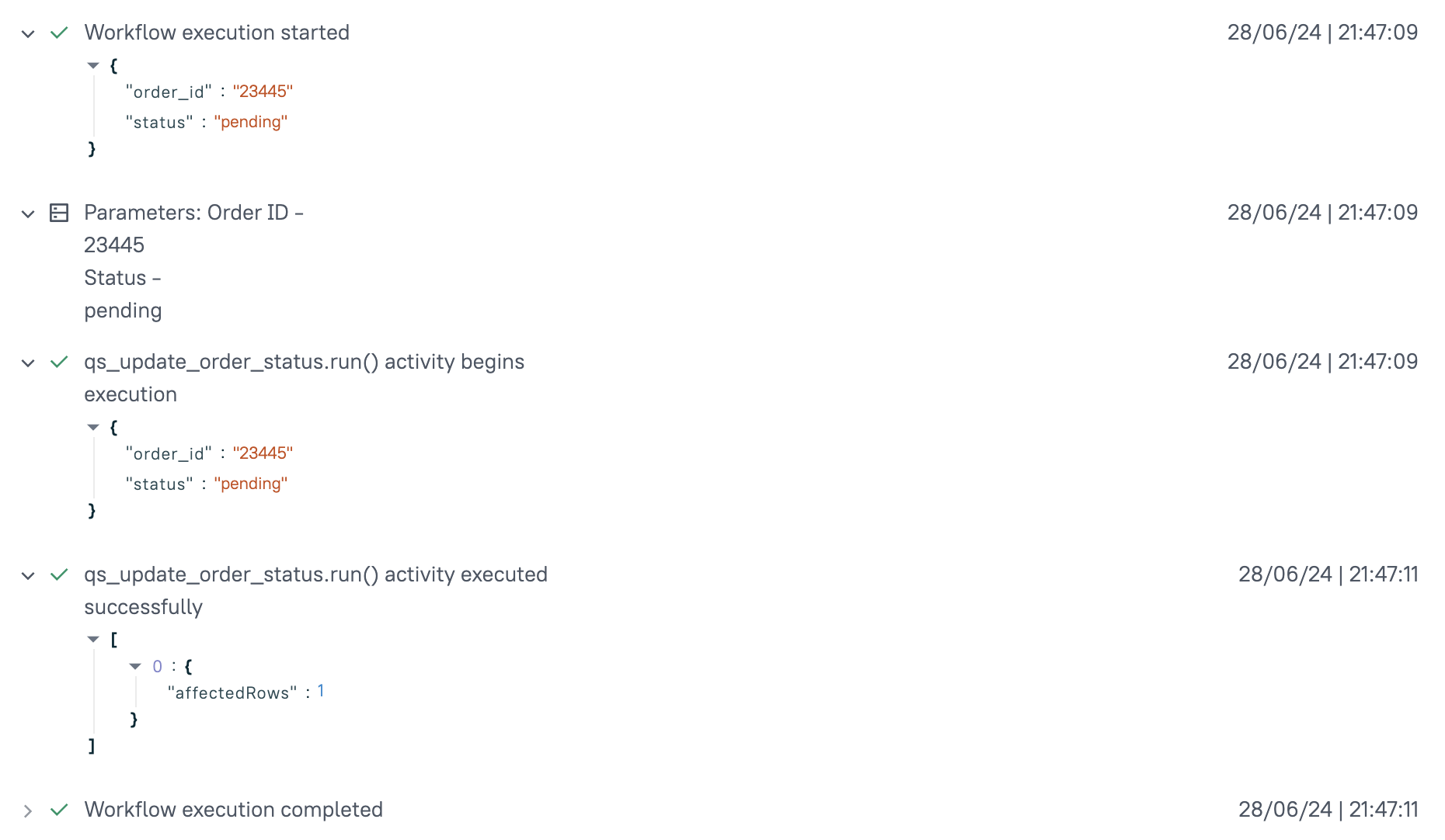 Workflow Log Details